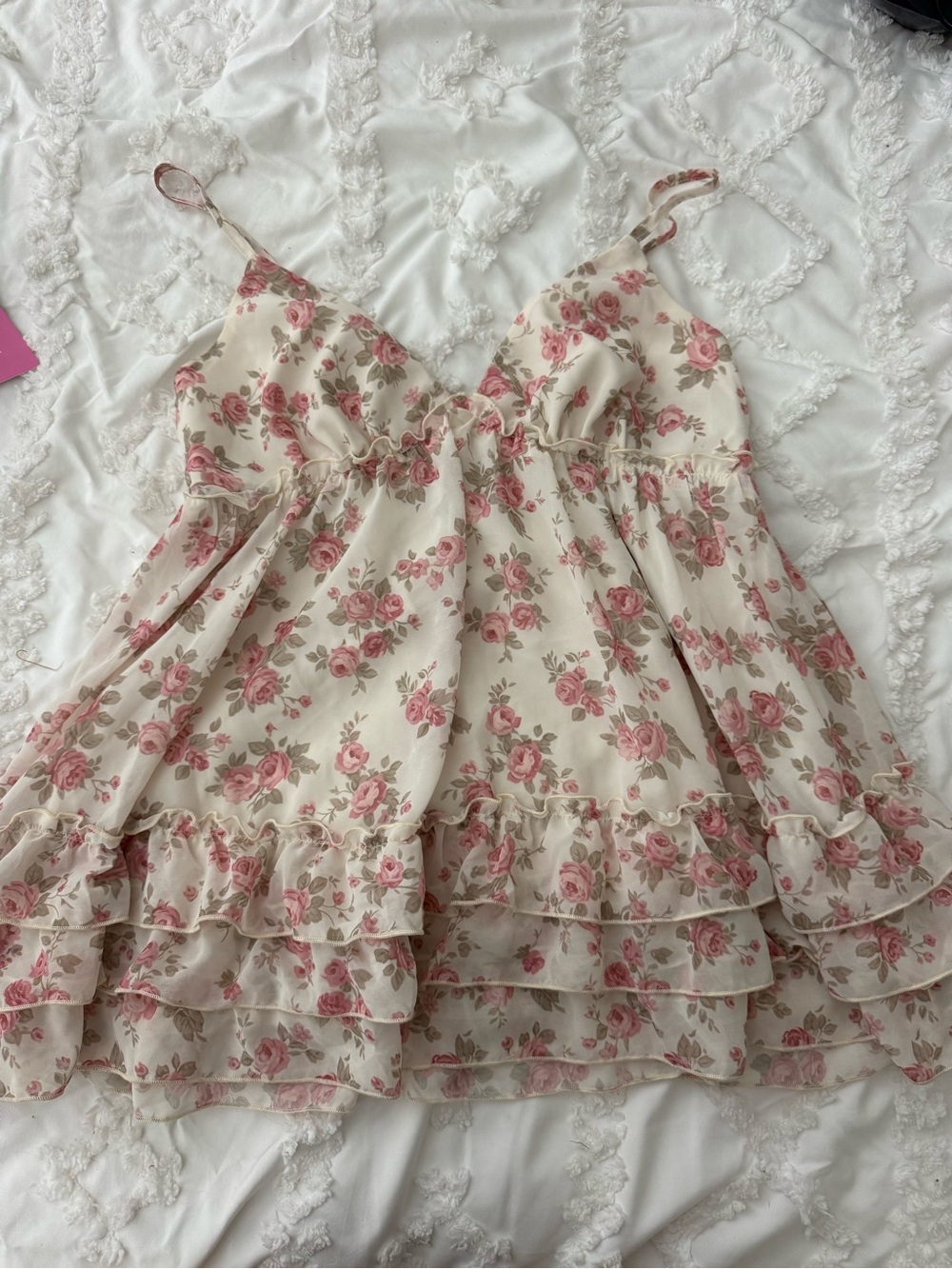 Cider Cream Floral Ruffle Cami Top